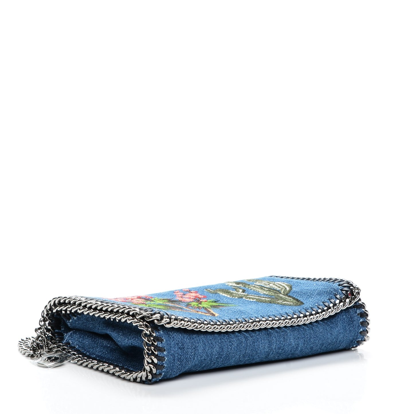 Eco Denim Embroidered Falabella Crossbody Cerulean