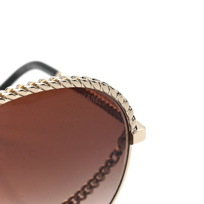 Chanel Chain Pantos Sunglasses 4242 Gold Brown 7 of 9