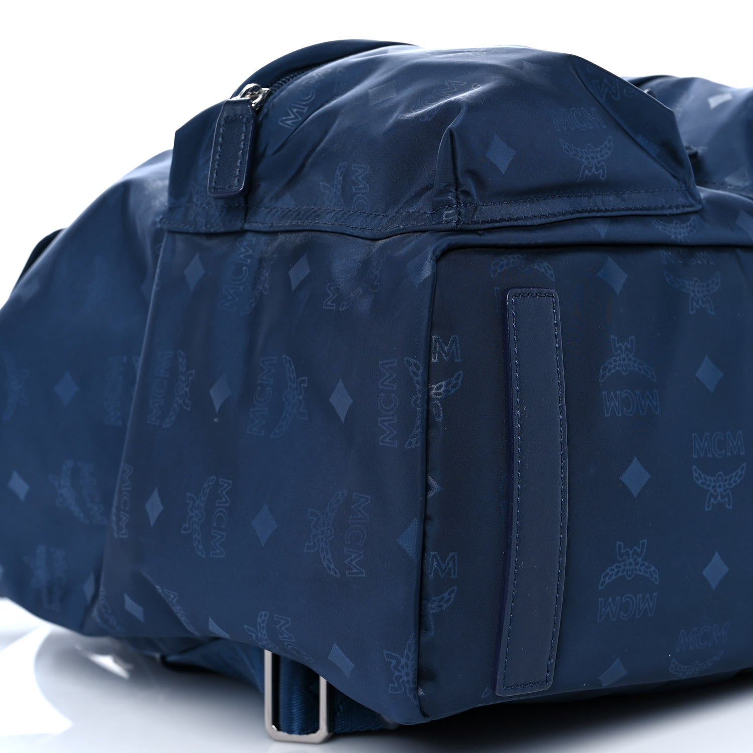 MCM Nylon Monogram Small Tivitat Two-Pocket Backpack Blue 8 of 9