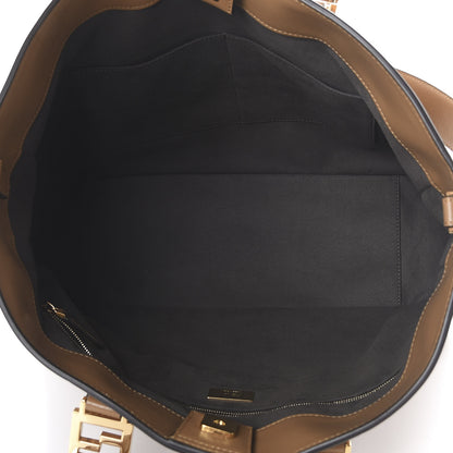 Fendi Vitello Glacier Medium FF Tote Nocciola 4 of 9