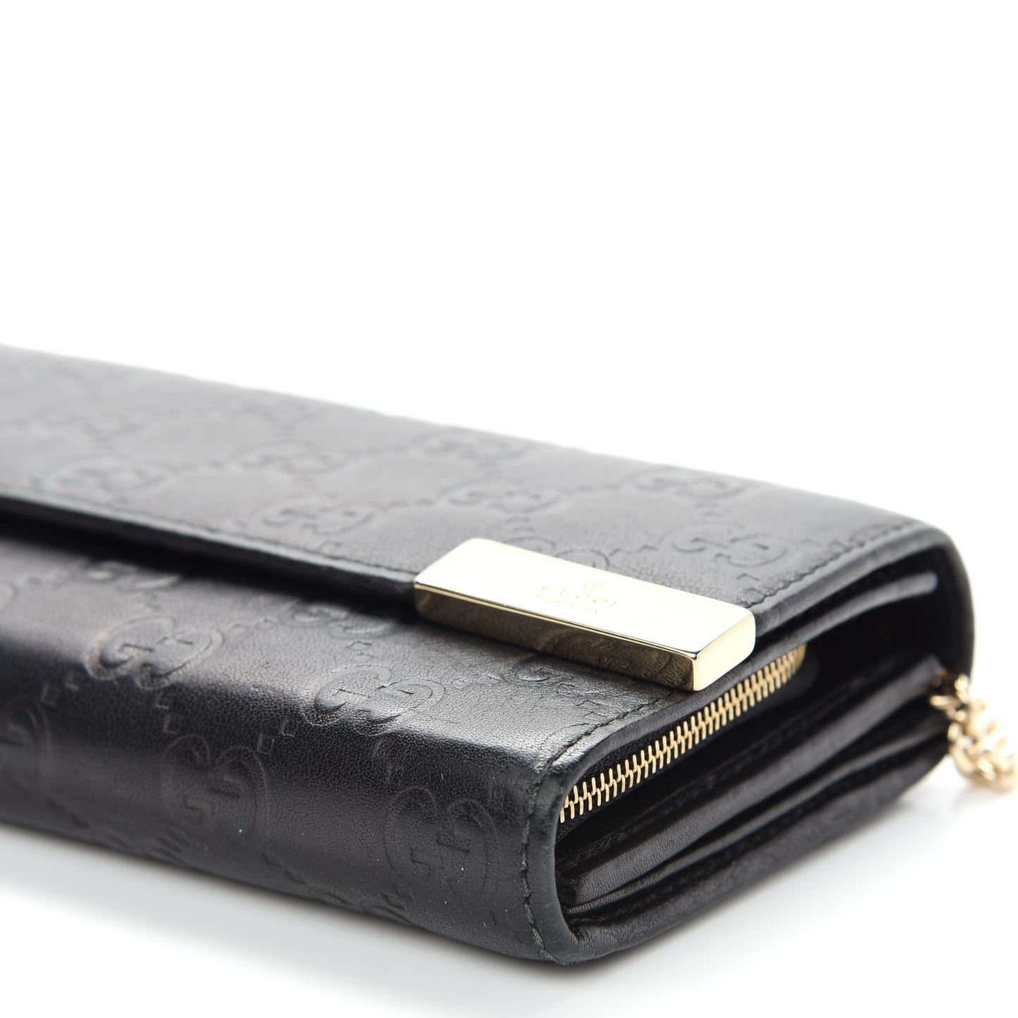 Soft Microguccissima Dice Chain Wallet Black
