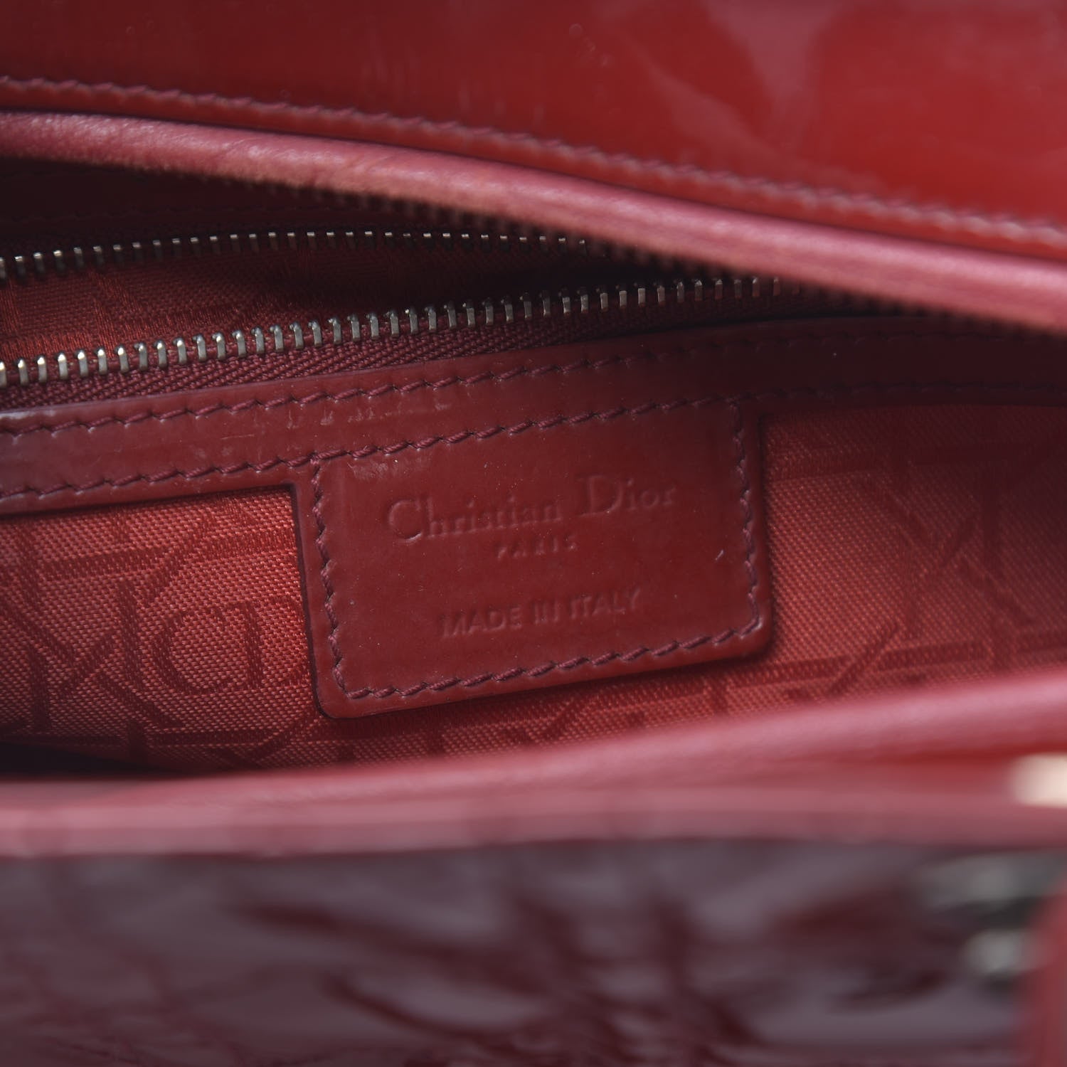 Christian Dior Patent Cannage Large Lady Dior Red 6 of 14