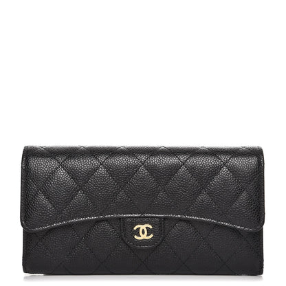 Chanel Caviar Quilted Large Flap Wallet Black 1 of 8