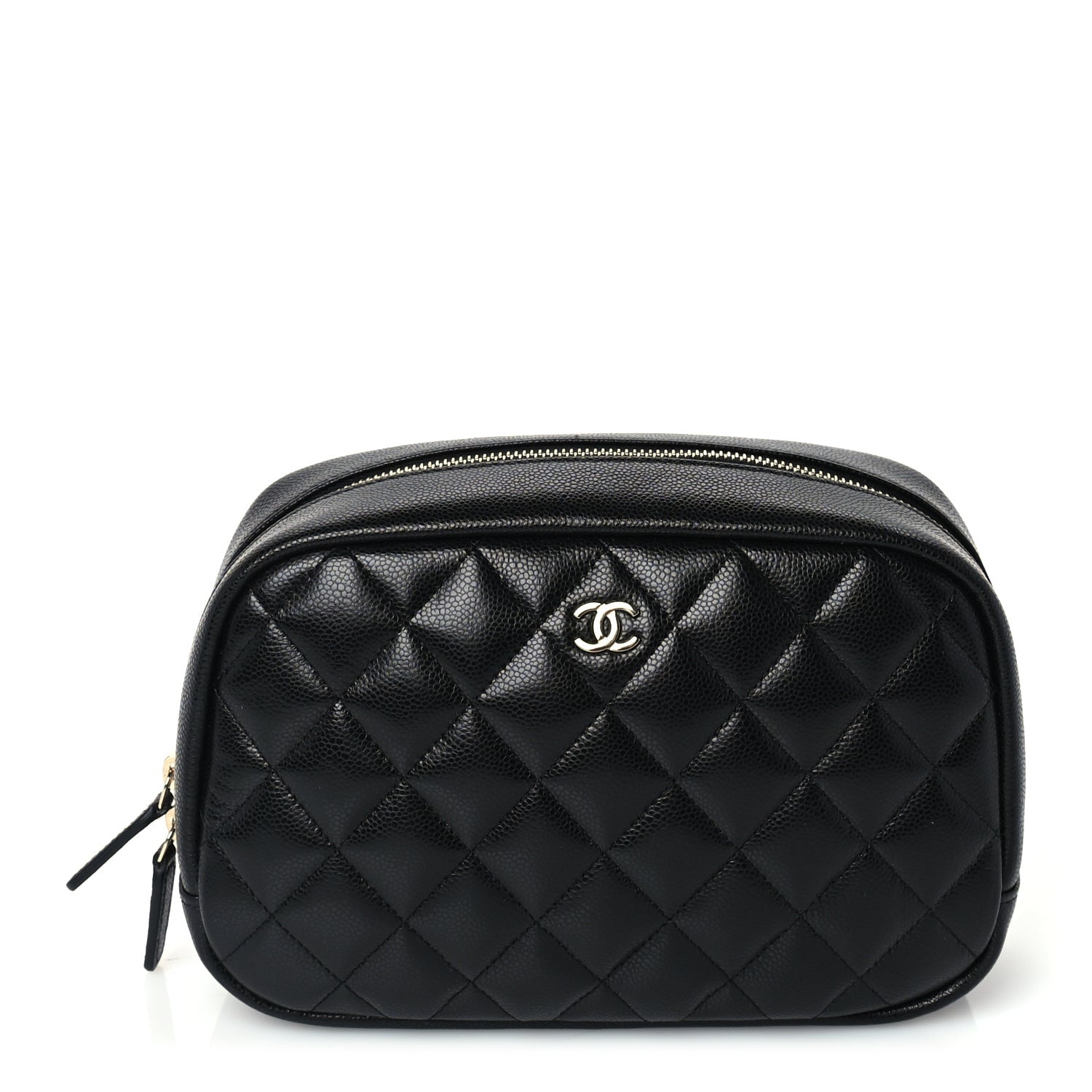 Chanel Caviar Quilted Medium Curvy Pouch Cosmetic Case Black 1 of 8