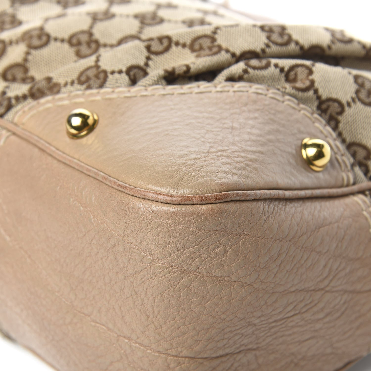 Gucci Monogram Medium Jockey Hobo Beige 11 of 14