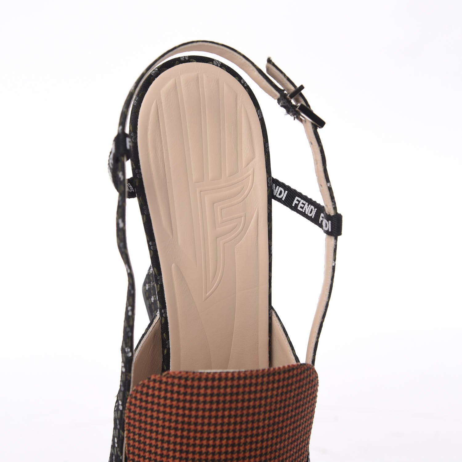 Fendi Fabric Jacquard Ffreedom Slingback Pumps 40.5 8 of 11