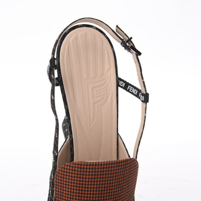 Fendi Fabric Jacquard Ffreedom Slingback Pumps 40.5 8 of 11