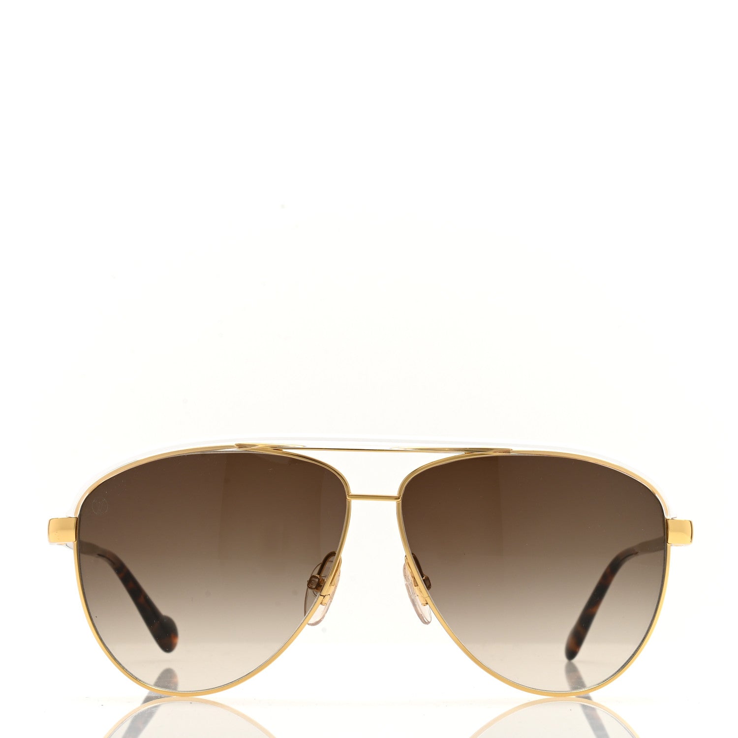 Louis Vuitton Jet Set Aviator Sunglasses Z0857U Gold 2 of 8