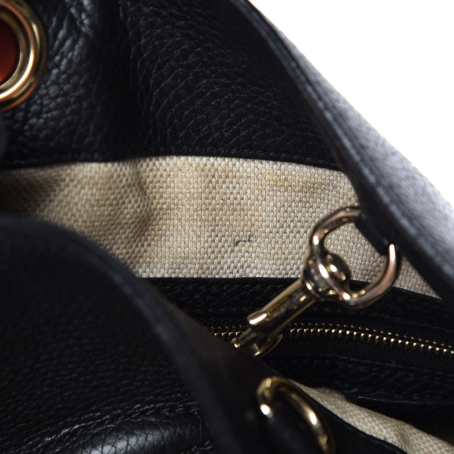 Gucci Pebbled Calfskin Medium Soho Chain Shoulder Bag Black 12 of 20