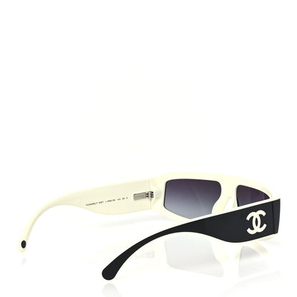 Chanel Acetate Cat Eye Sunglasses 6057 Black White 5 of 7