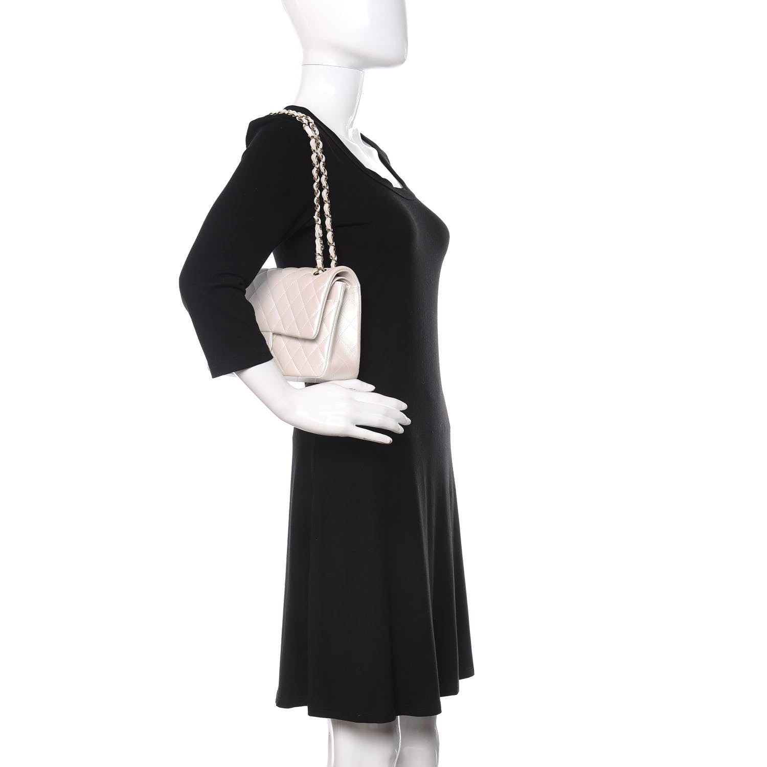 Chanel Iridescent Calfskin Quilted Medium Double Flap White 2 of 12