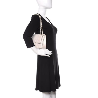 Chanel Iridescent Calfskin Quilted Medium Double Flap White 2 of 12