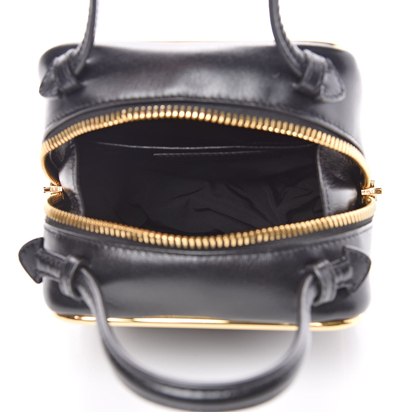 Supple Calfskin Halo Top Handle Bag Black
