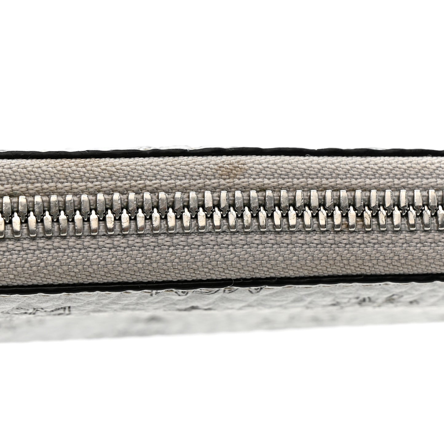 Metallic Visetos Large Zip Around Wallet Silver