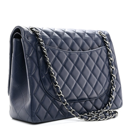 Chanel Lambskin Quilted Maxi Double Flap Dark Blue 3 of 10