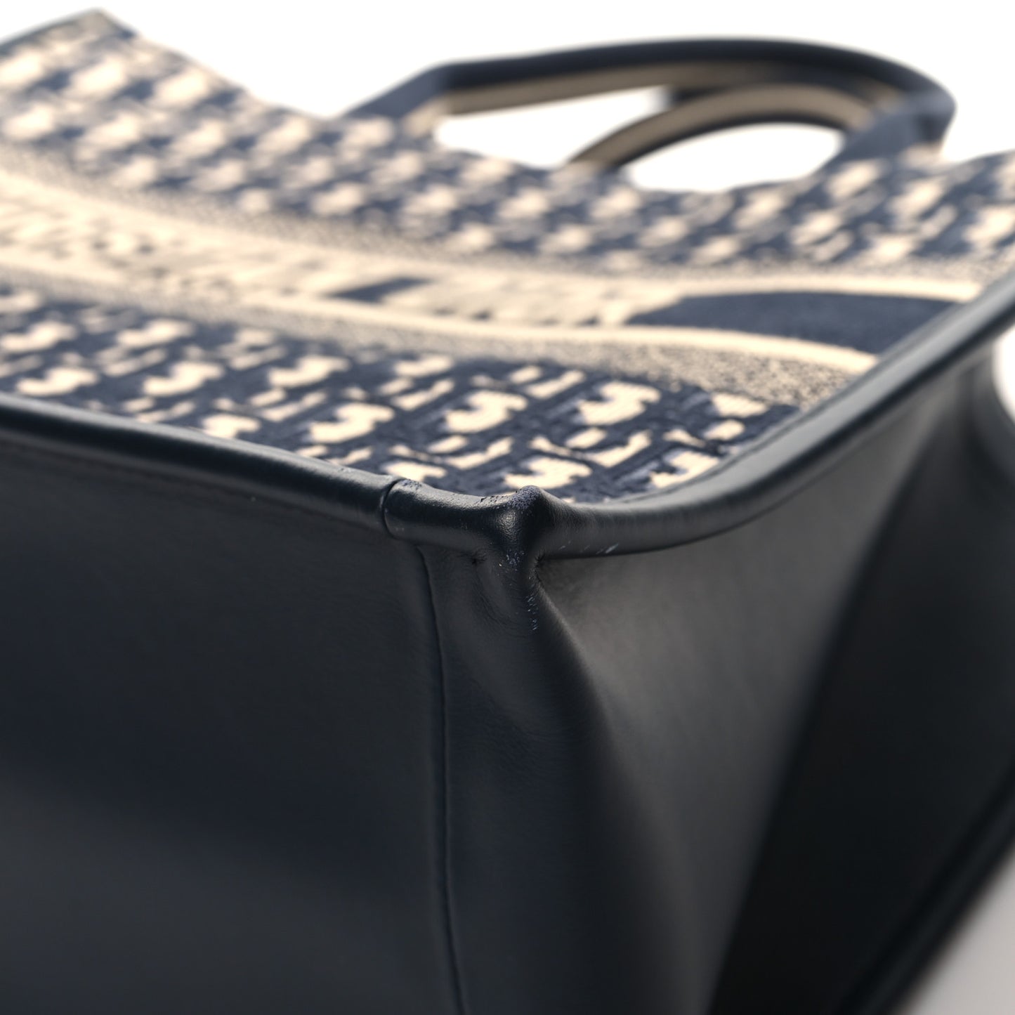 Oblique Calfskin Medium Book Tote With Strap Blue Multicolor