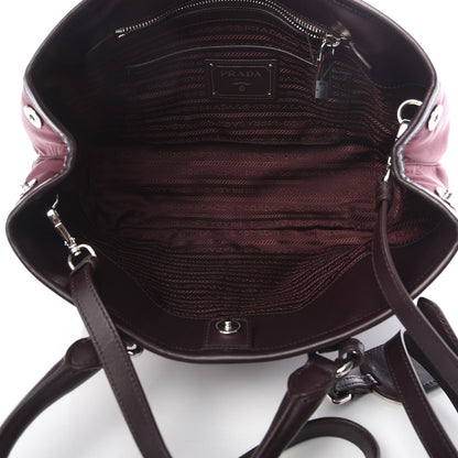 Prada Nylon Tessuto Soft Calf Tote Granato 5 of 10