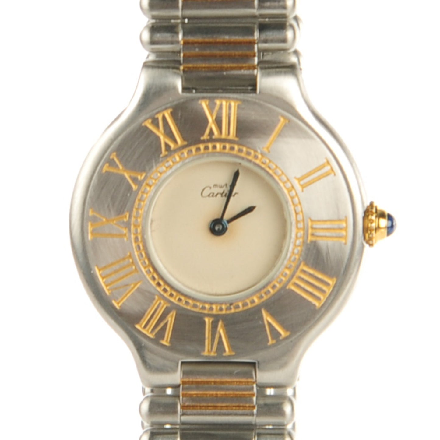 Stainless Steel 18K Yellow Gold 28mm Must De 21 Quartz Watch