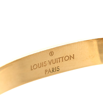 Louis Vuitton Metal Nanogram Hoop Earrings Gold 4 of 5