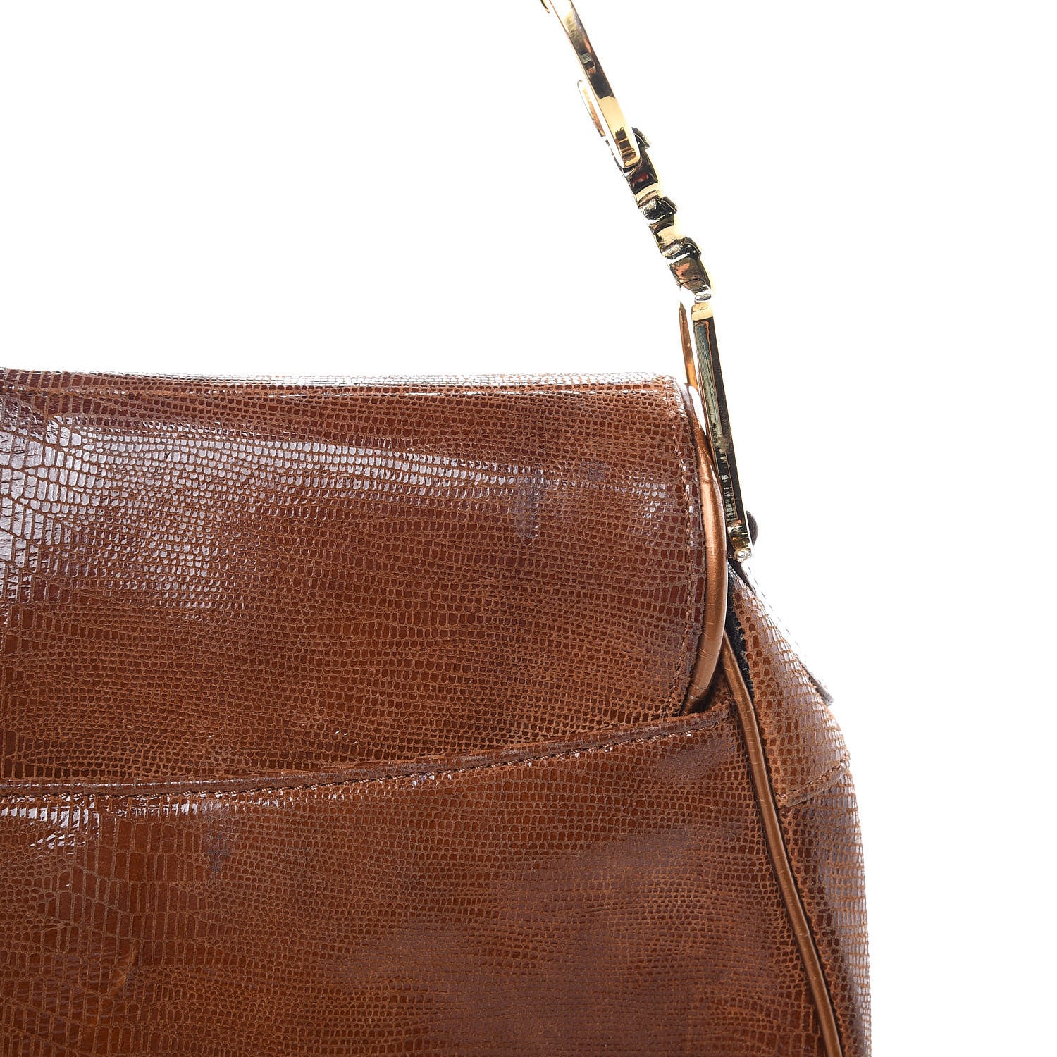 Christian Dior Lizard Saddle Bag Brown 13 of 15