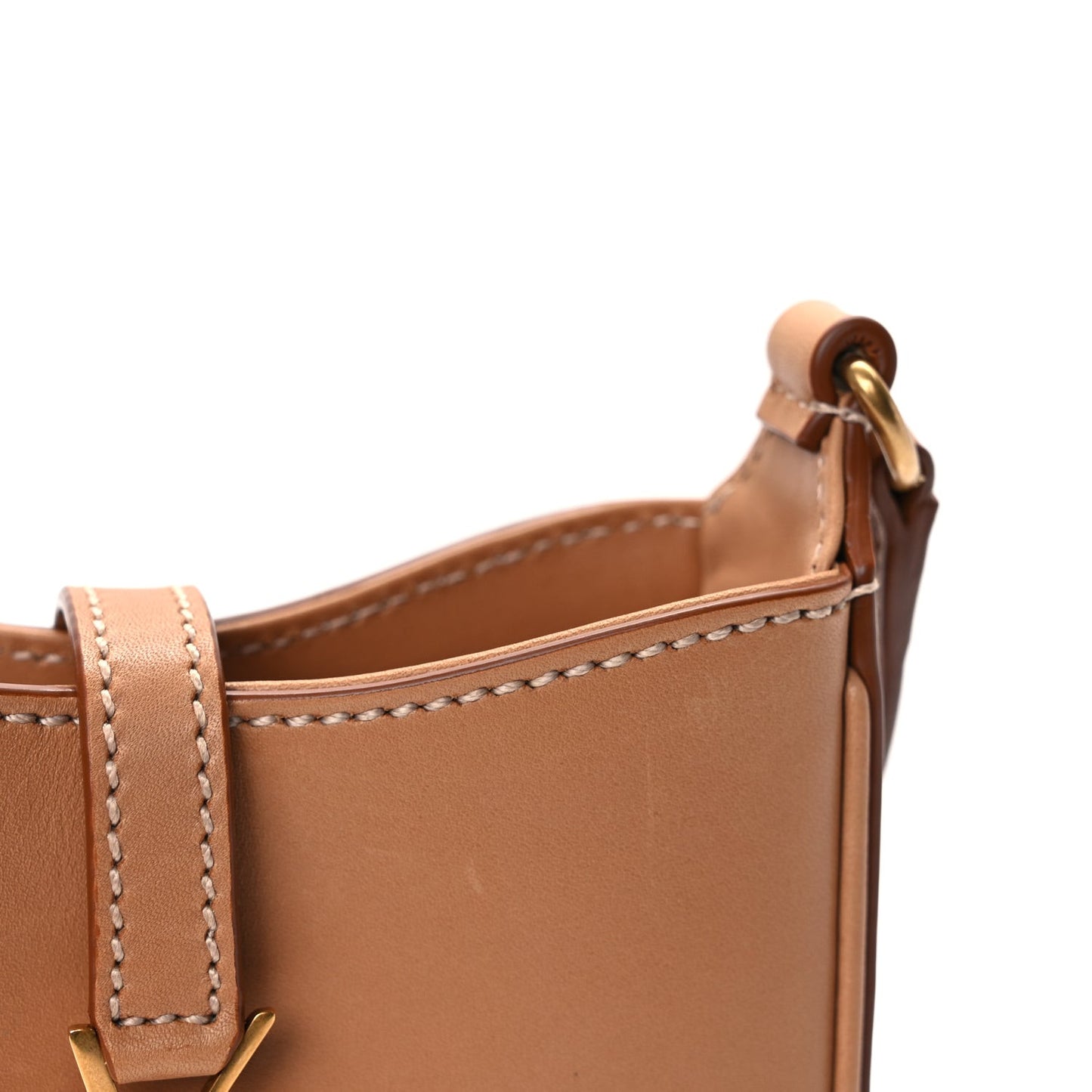 Smooth Calfskin Le 5 A 7 Vertical Hobo Brown Gold