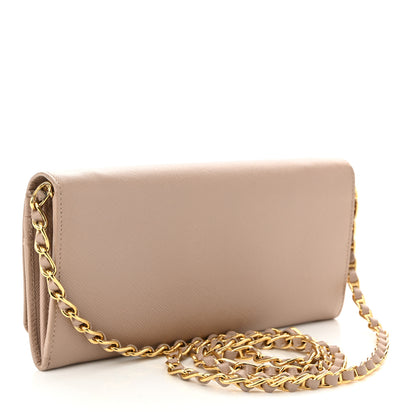 Prada Saffiano Metal Oro Chain Wallet Cammeo 3 of 10