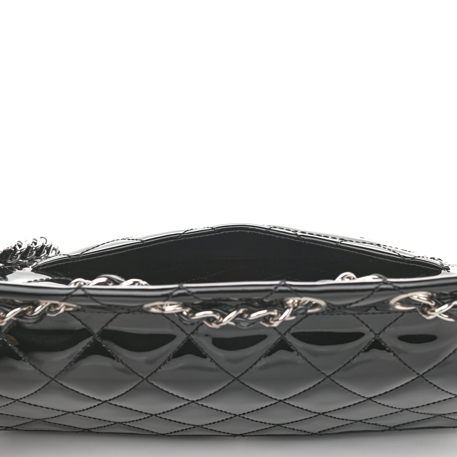 Chanel Patent Quilted Jumbo Diagonal CC Flap Black 10 of 10