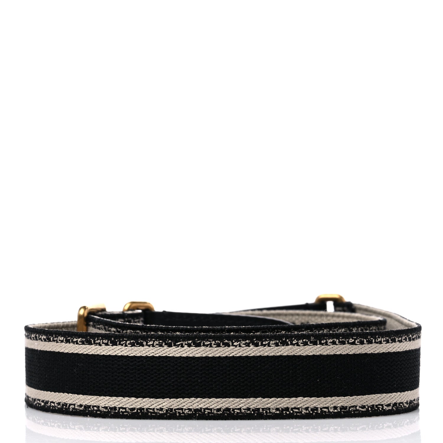 Christian Dior Canvas Embroidered Shoulder Strap Black 2 of 4