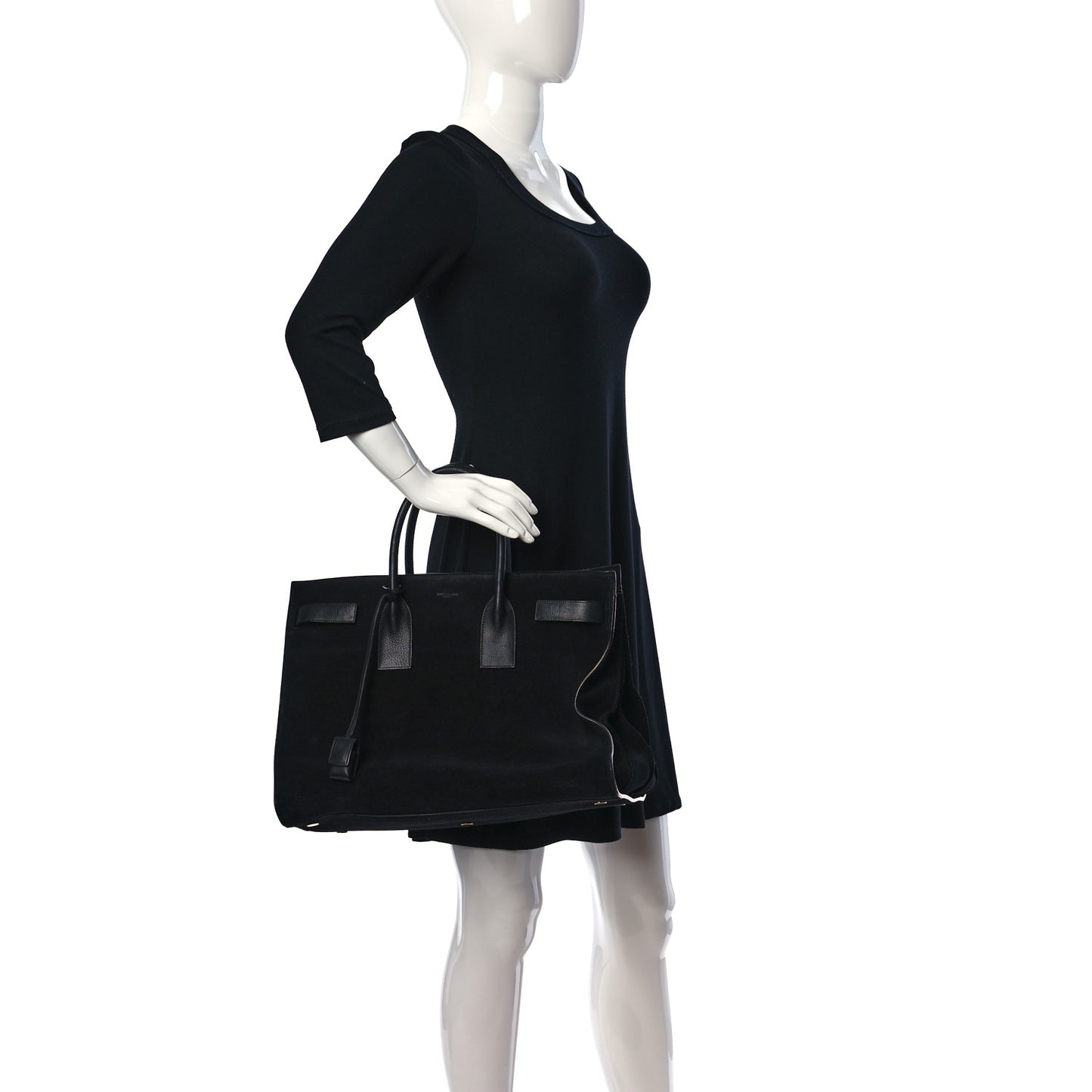 Suede Large Sac de Jour Carryall Black