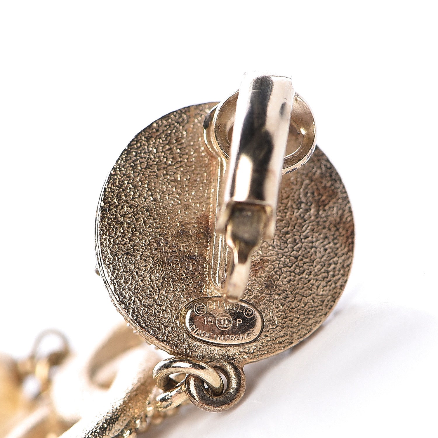 Chanel Pearl CC Drop Clip On Earrings Gold 4 of 6