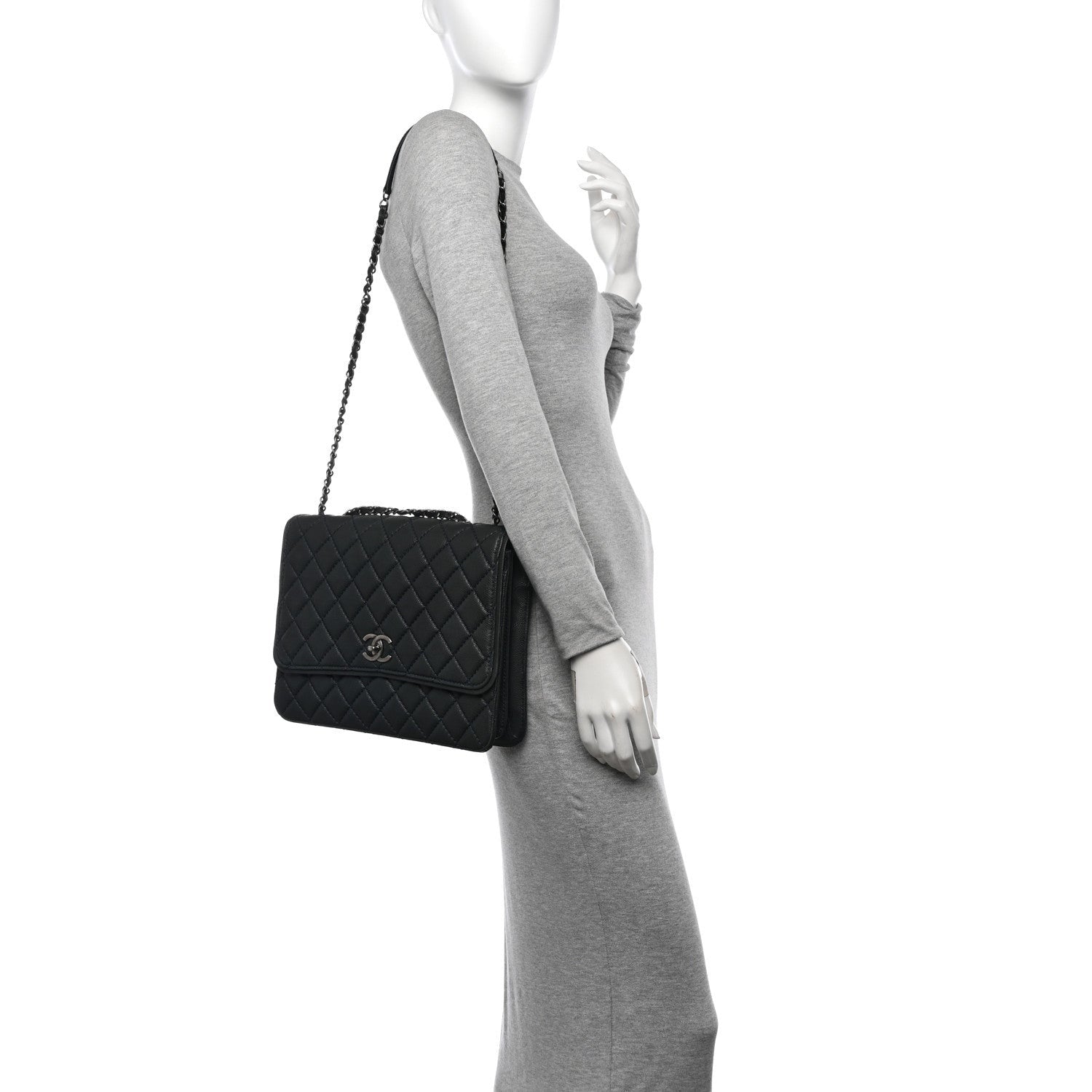 Chanel Caviar Quilted Flap With Chain Blue 2 of 7