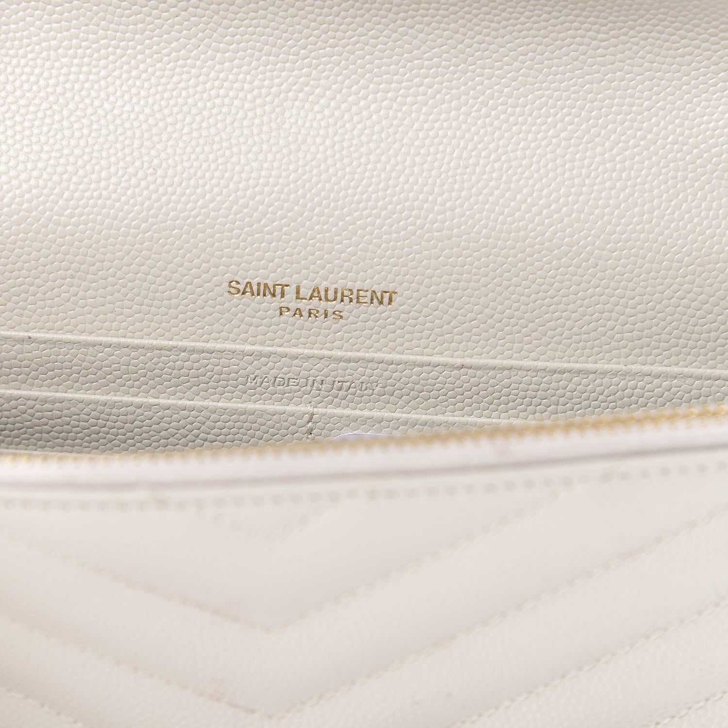 Saint Laurent Grain De Poudre Matelasse Chevron Monogram Envelope Chain Crema Soft 6 of 17