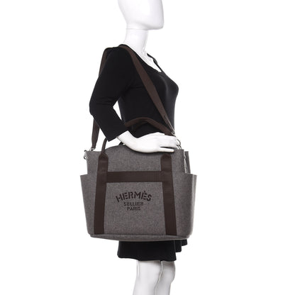 Hermes Felt Sac De Pansage Groom Bag Acier 2 of 13
