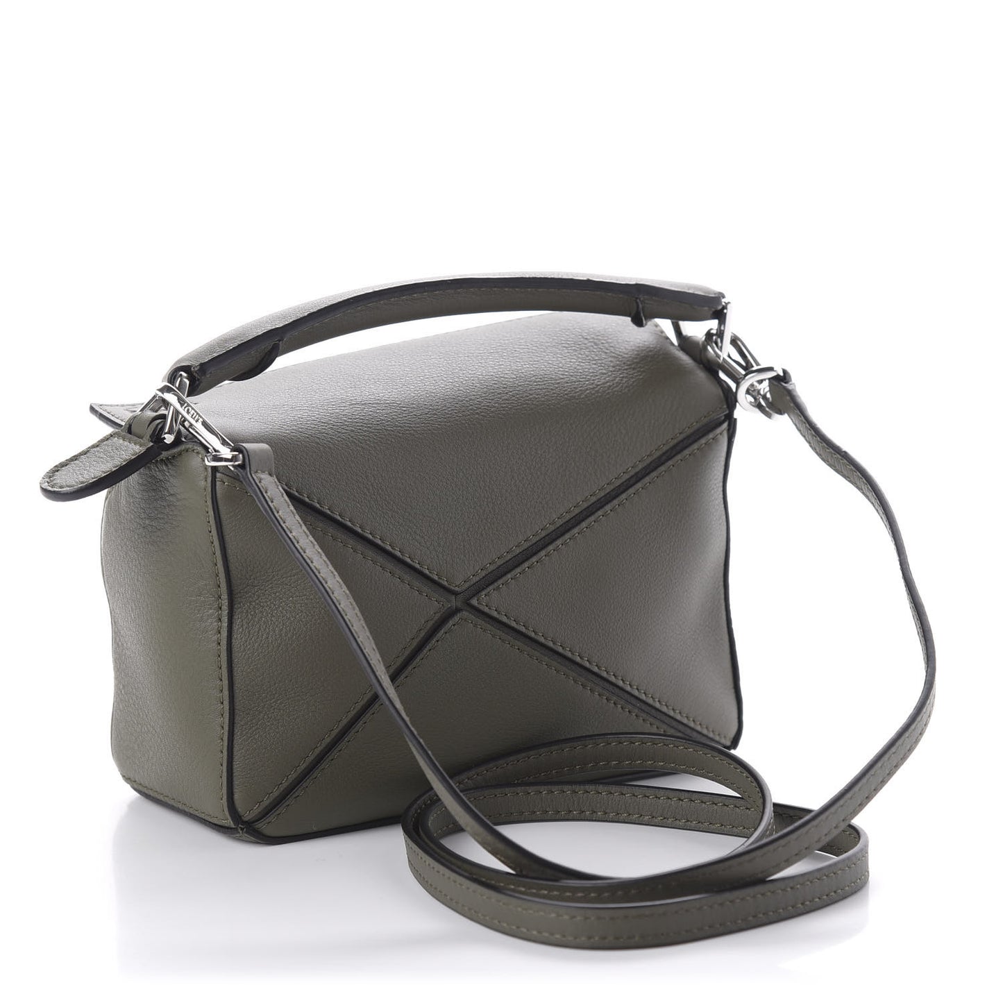Calfskin Mini Puzzle Bag Khaki Green