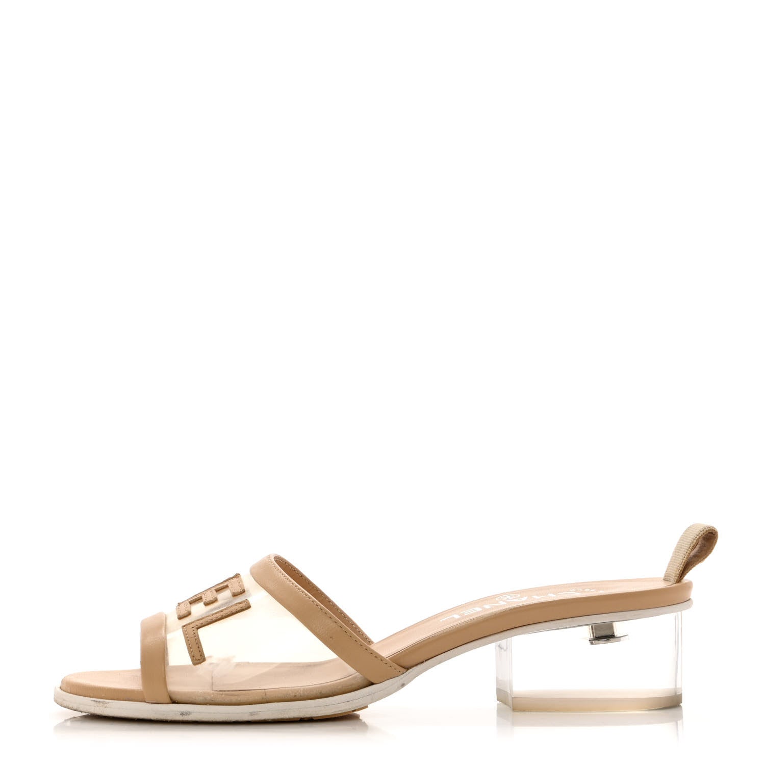 Chanel Lambskin PVC Mule 38.5 Transparent Beige 1 of 13