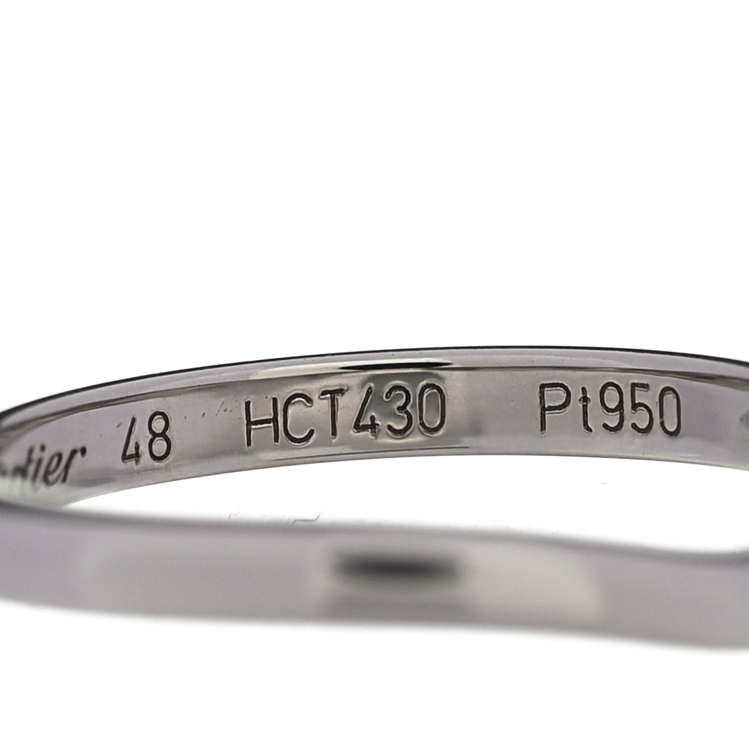 Cartier Platinum 3 Diamond Ballerine Wedding Band Ring 48 4.5 5 of 6