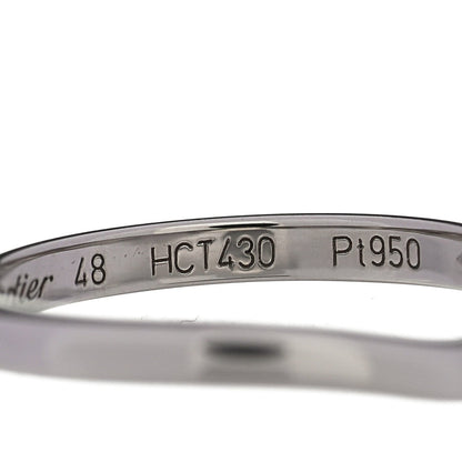 Cartier Platinum 3 Diamond Ballerine Wedding Band Ring 48 4.5 5 of 6