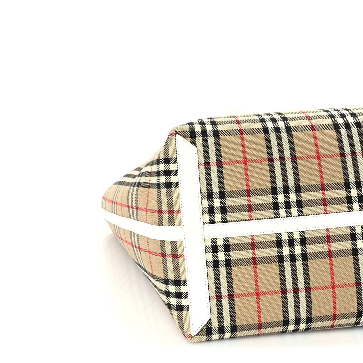 Burberry Cotton Vintage Check Medium London Tote Bag  Briar Brown White 8 of 9