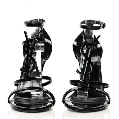Saint Laurent Patent Cassandra 100 Sandals 38.5 Black 2 of 8