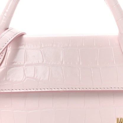 Jacquemus Calfskin Crocodile Embossed Le Chiquito Long Pale Pink 7 of 7