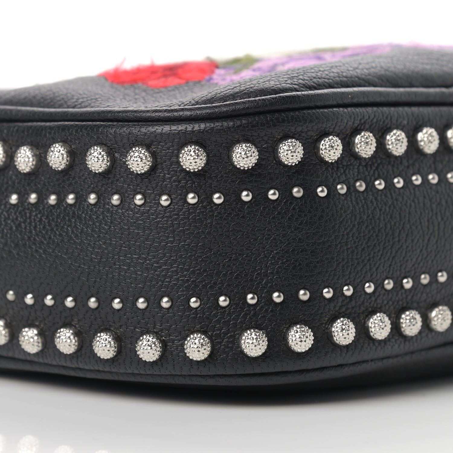 Alexander McQueen Calfskin Studded Embroidered Mini Camera Bag Black 4 of 8