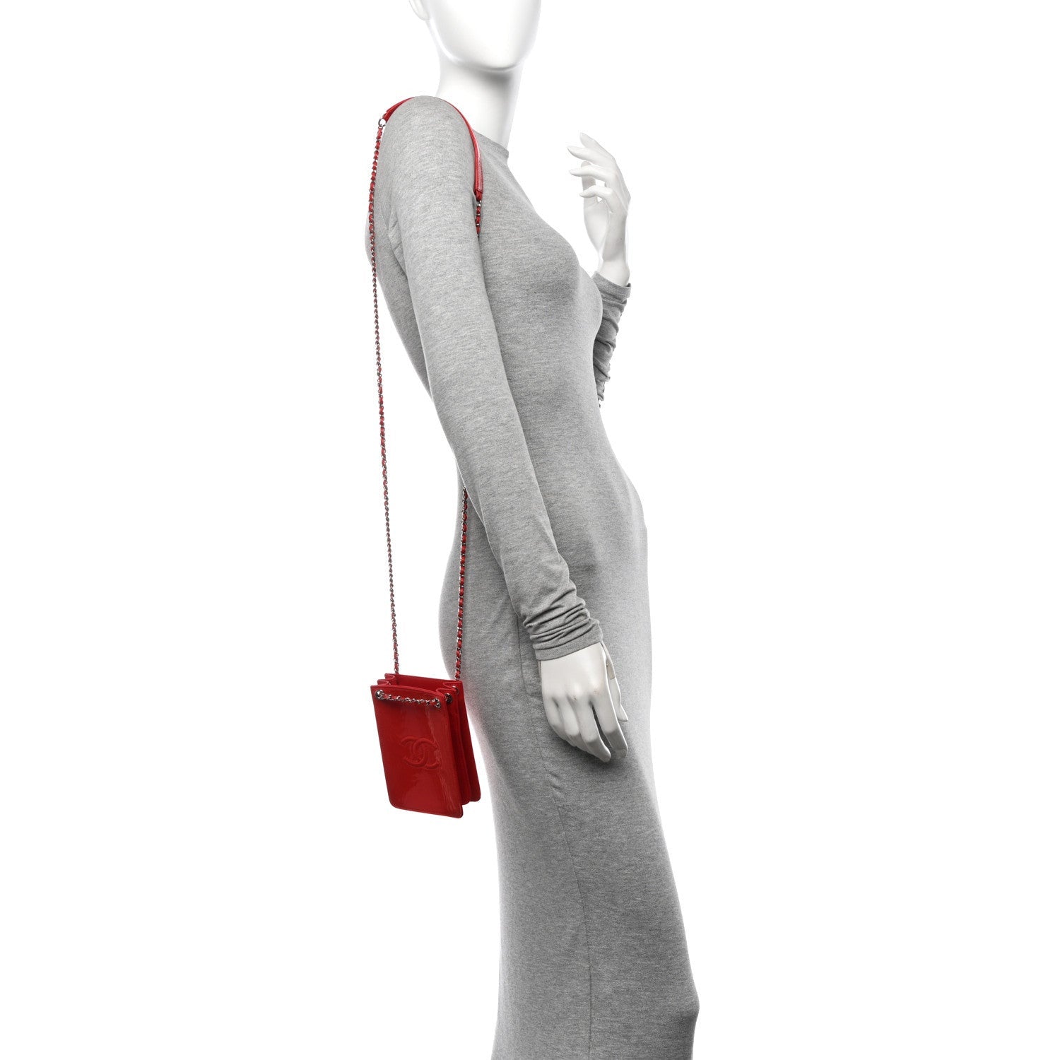Chanel Patent Crossbody CC Phone Holder Red 2 of 7