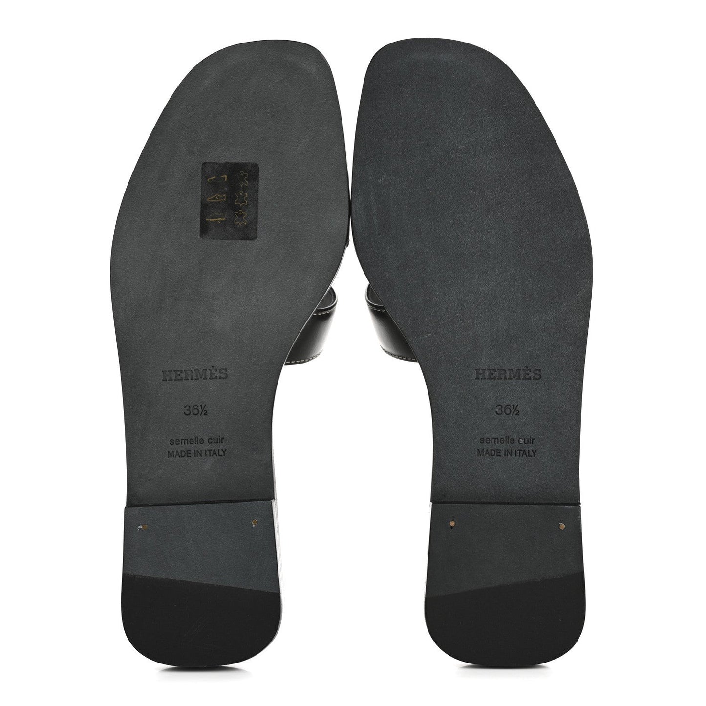 Box Calfskin Oran Sandals 36.5 Black