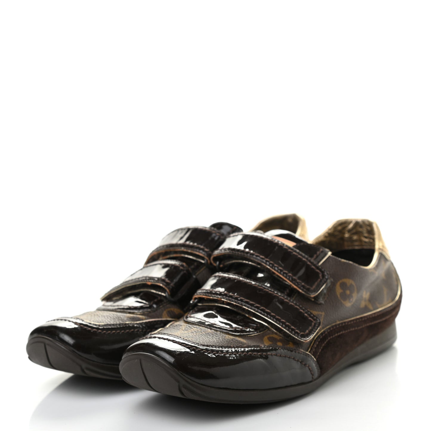Monogram Suede Patent Speeding Velcro Sneakers 39