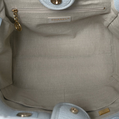 Chanel Mixed Fibers Small Deauville Tote Light Blue 5 of 7