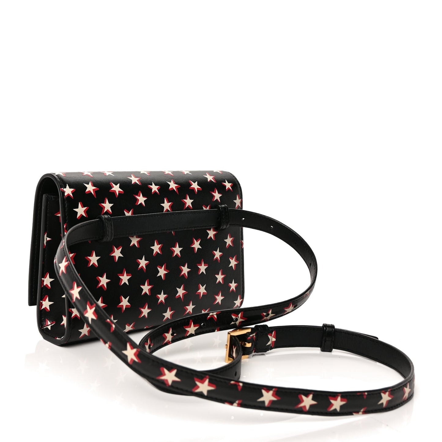 Smooth Calfskin Star Print Monogram Kate Belt Bag  Ivory Red