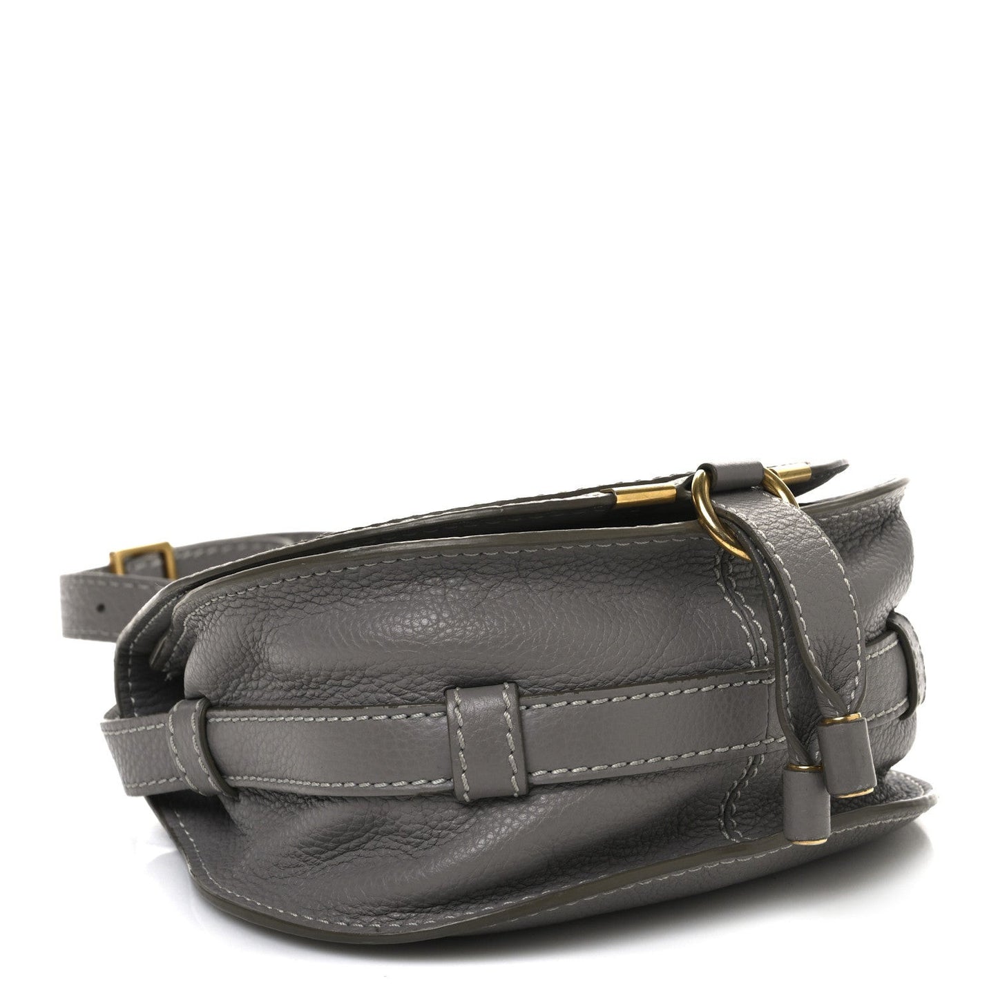 Calfskin Mini Marcie Round Crossbody Bag Cashmere Grey
