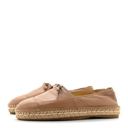 Prada Nappa Logo Cap Toe 20mm Espadrilles 38.5 Beige 3 of 14