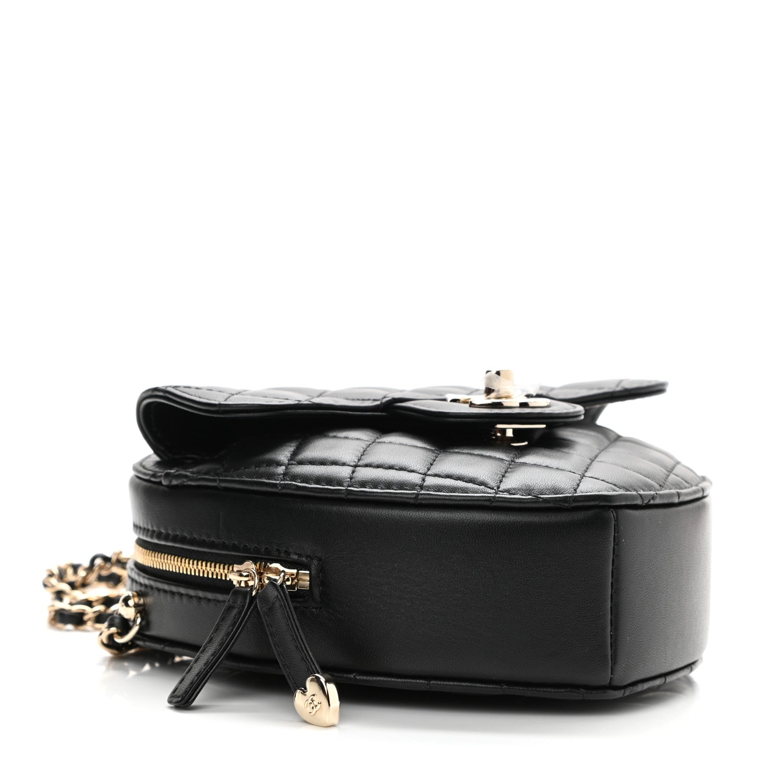 Chanel Lambskin Quilted CC In Love Heart Bag Black 4 of 9