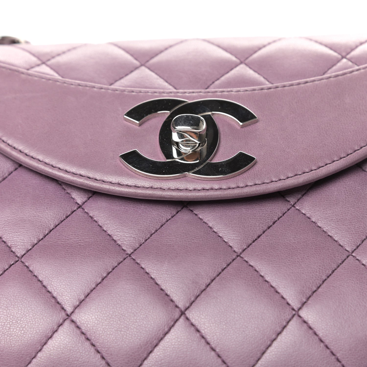 Chanel Lambskin Quilted CC Flap Light Purple 10 of 10